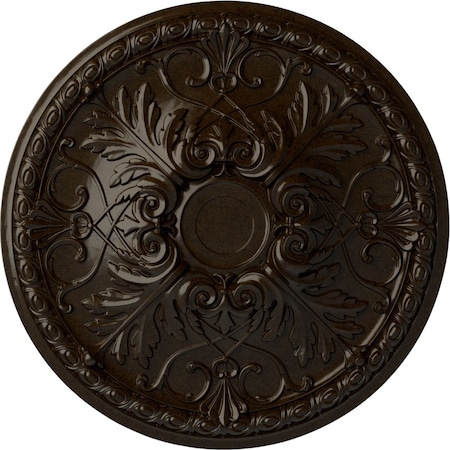 Ekena Millwork Tristan Ceiling Medallion (Fits Canopies up to 6 1/4"), Hand-Painted Bronze, 32 3/8"OD x 3 1/2"P CM32TNBZS